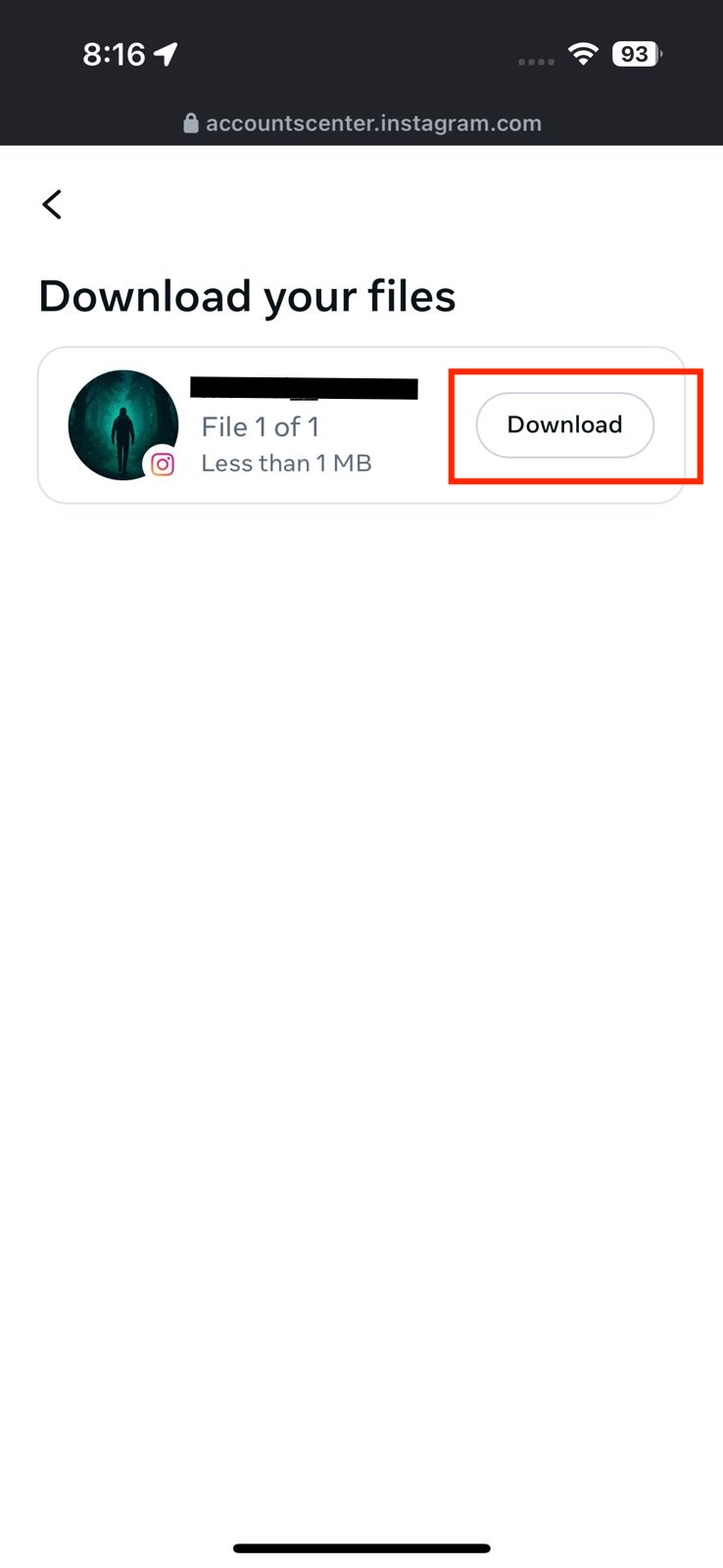Screenshot of Accounts Center