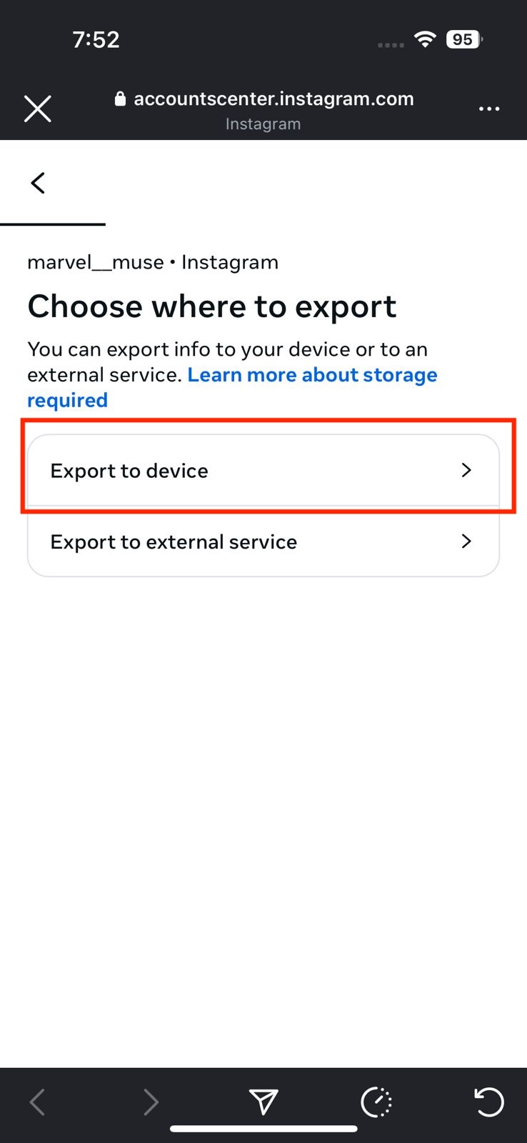 Screenshot of Accounts Center